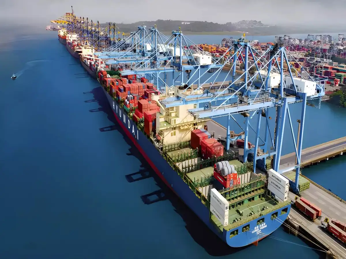 Container ship docked at Jawaharlal Nehru Port (Nhava Sheva)